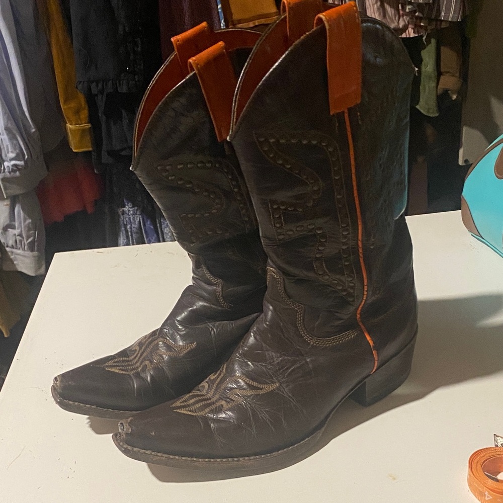 Frye Dark Brown Western Boots